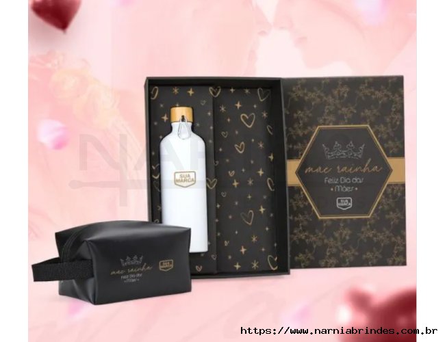 Kit M�es Garrafa e Necessaire - 2 P�s + Caixa Presente