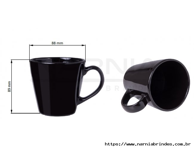 CANECA CERAMICA PRETA - VITTA 270ML