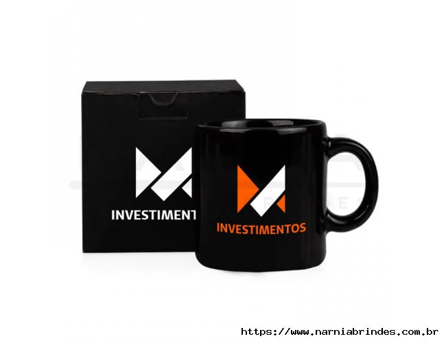 Caneca Em Cer�mica Preta - 270Ml