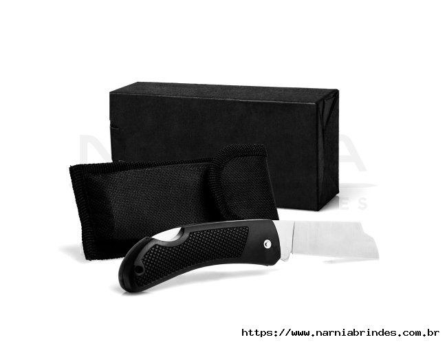 Canivete 3" Com Cabo Emborrachado E Bainha Em Nylon