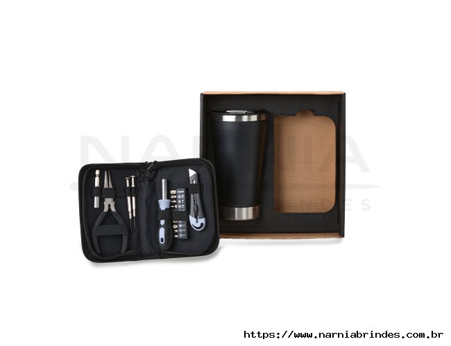 Kit Copo T�rmico E Conjunto De Ferramentas - 17 P�s