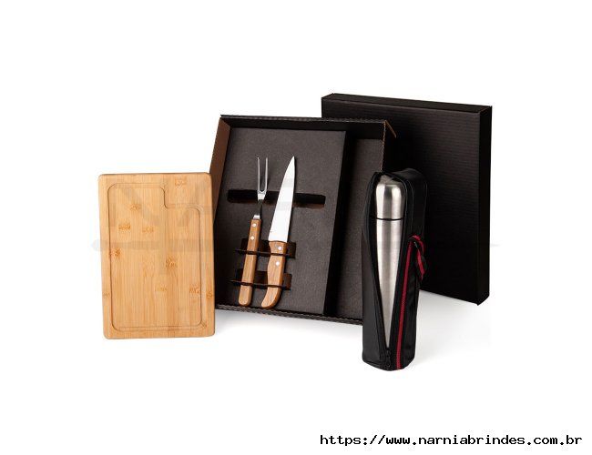 Kit Para Churrasco Com Garrafa T�rmica - 5 P�s